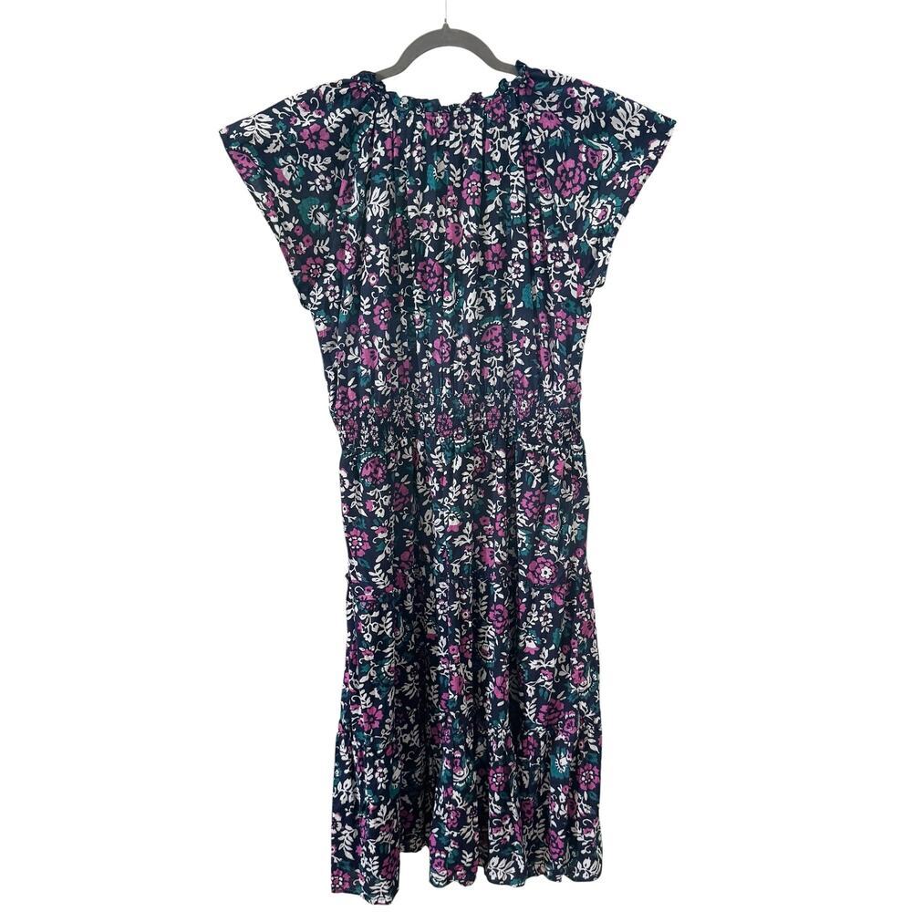 Rails Amellia Midi Dress in "Woodblock Floral" 100% Cotton Blue Size XL - Picture 10 of 13